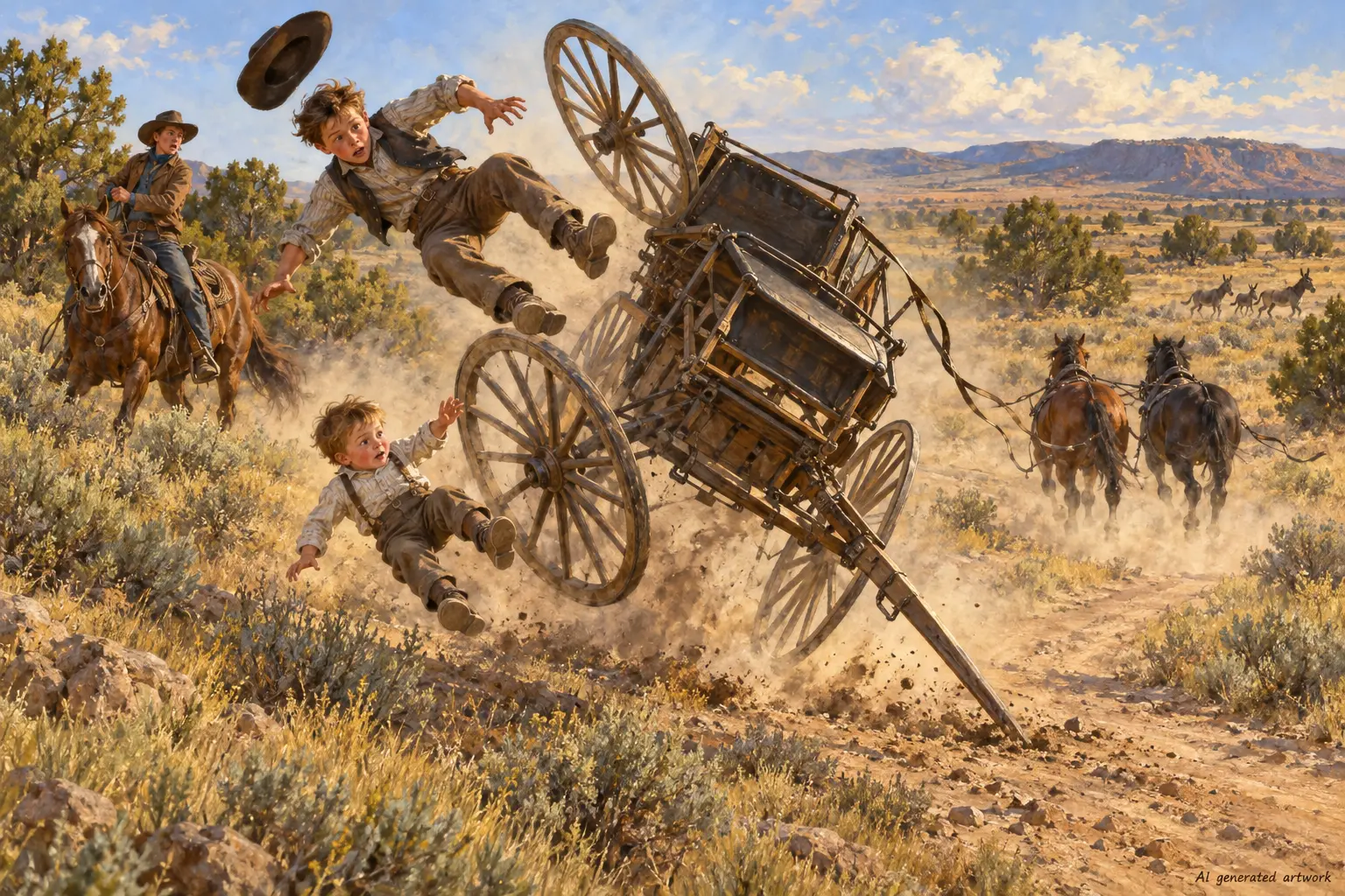 Illustration for Ernest Hancock’s Runaway Buckboard